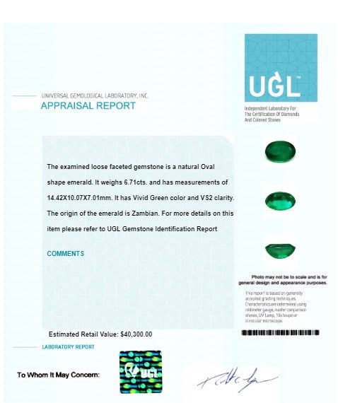Copy of  6.71 cts. Emerald Oval GIA Certified