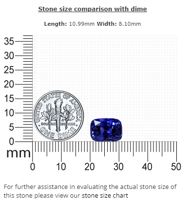 BLUE SAPPHIRE GIA Certified 5.18 cts. Cushion