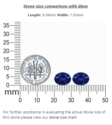 BLUE SAPPHIRE AGL Certified Untreated 5.42 cttw. Oval Matched Pair