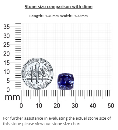 BLUE SAPPHIRE GIA Certified 6.38 cts. Cushion