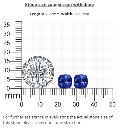 BLUE SAPPHIRE GIA Certified Untreated 6.65 cttw. Cushion Matched Pair