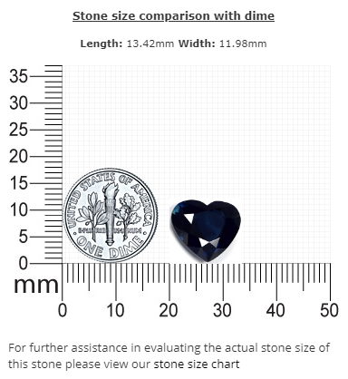 BLUE SAPPHIRE GIA Certified Untreated 7.40 cts.  Heart