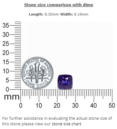 BLUE SAPPHIRE GIA Certified Untreated  5.39 cts. Cushion