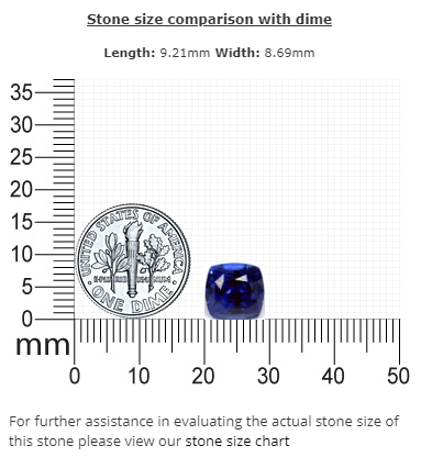 BLUE SAPPHIRE GIA Certified 5.44 cts.  Cushion
