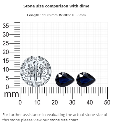 BLUE SAPPHIRE GIA Certified Untreated 6.85 cttw. Pear  Matched Pair