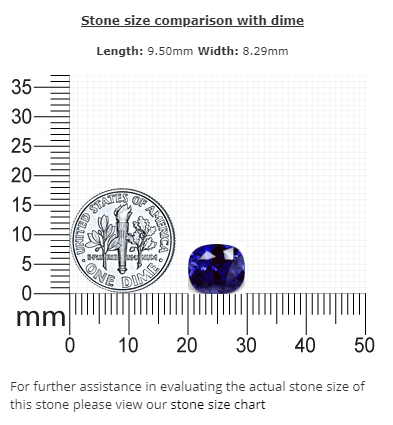 BLUE SAPPHIRE GIA Certified  4.06 cts.  Cushion