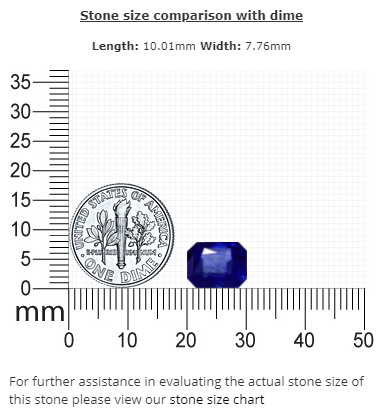 BLUE SAPPHIRE GIA Certified 5.35 cts. Emerald  Cut