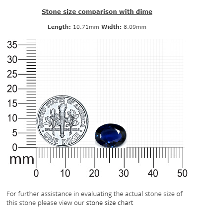 BLUE SAPPHIRE GIA Certified Untreated 3.54 cts.  Oval