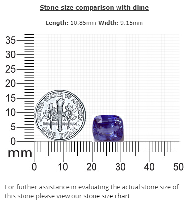 BLUE SAPPHIRE GIA Certified 7.01  cts. Cushion