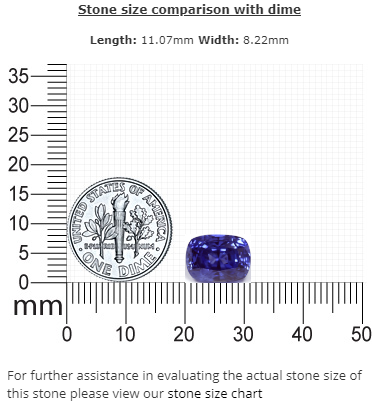 BLUE SAPPHIRE GIA Certified 6.21 cts.  Cushion