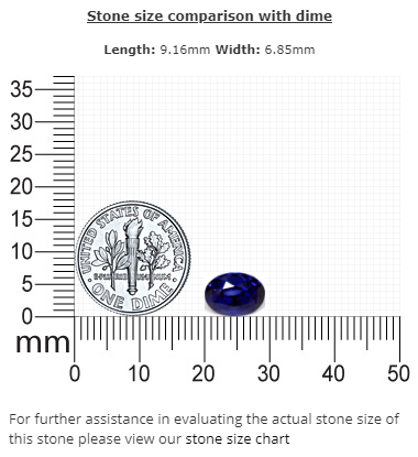 BLUE SAPPHIRE GIA Certified 3.44  cts. Oval
