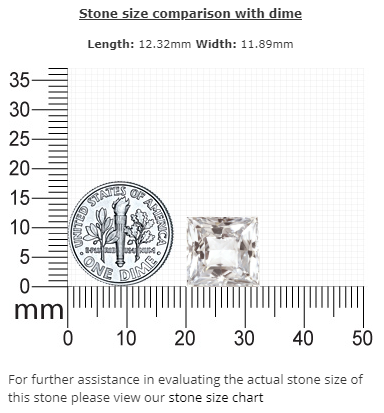 WHITE SAPPHIRE Square GIA Certified 13.55 cts.