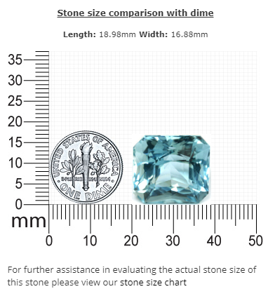 AQUAMARINE GIA Certified 29.22 cts. Emerald Cut