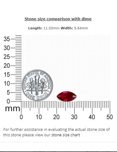 Ruby Marquise  GIA Certified 1.73 cts.