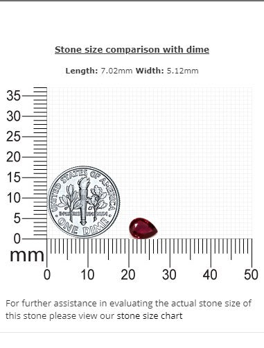 Ruby Pear  GIA Certified Untreated 0.81 cts.