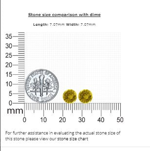 Yellow Sapphire Round Matched Pair 3.72 cttw.