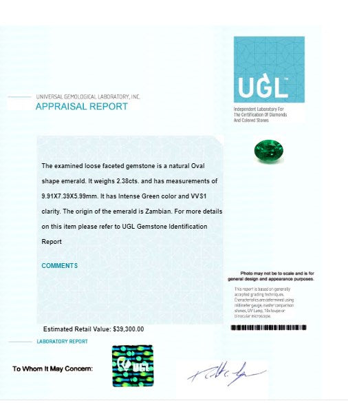 Copy of 2.38 cts. Emerald Oval  GIA Certified