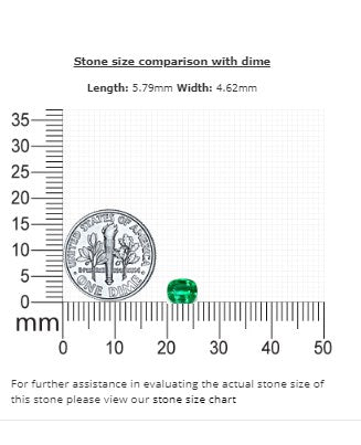 0.59 cts. Emerald Cushion