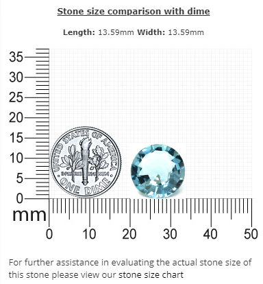 AQUAMARINE Round GIA Certified 6.63 cts.
