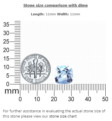 AQUAMARINE 4.49 cts. Cushion