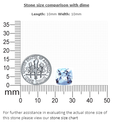 AQUAMARINE  Cushion 3.49 cts.
