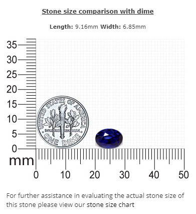 BLUE SAPPHIRE GIA Certified 3.44 cts. Oval
