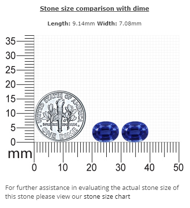 BLUE SAPPHIRE GIA Certified Untreated 5.56 cttw. Oval Matched Pair