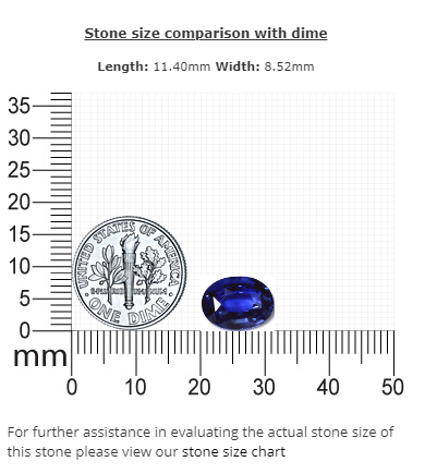 BLUE SAPPHIRE GIA Certified 4.95 cts. Oval