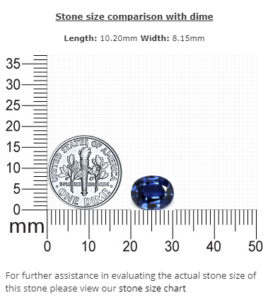 BLUE SAPPHIRE GIA Certified Untreated 3.61 cts. Oval