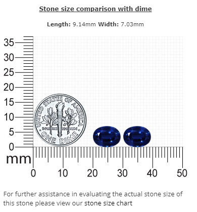 BLUE SAPPHIRE AGL Certified Untreated 4.79 cttw. Oval Matched Pair
