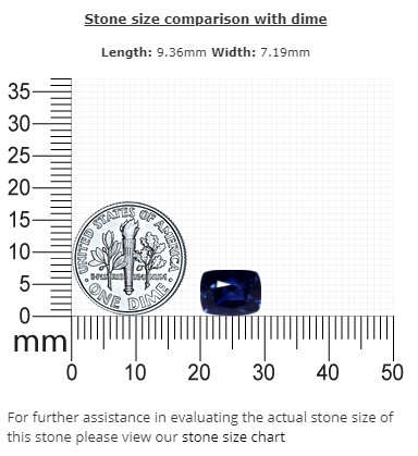 BLUE SAPPHIRE GIA Certified 4.41 cts. Cushion