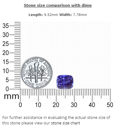 BLUE SAPPHIRE GIA Certified Untreated 4.74 cts. Cushion