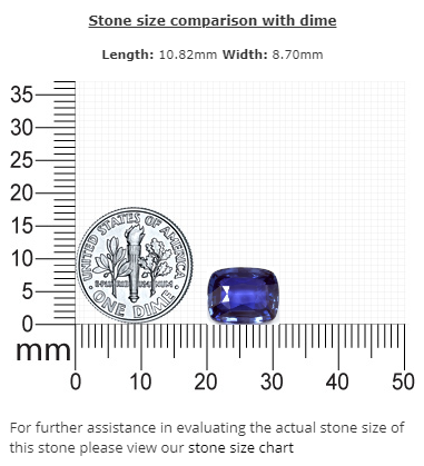 BLUE SAPPHIRE GIA Certified 4.66 cts. Cushion