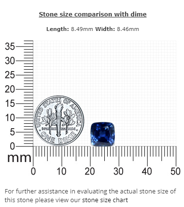 BLUE SAPPHIRE GIA Certified 3.95 cts. Cushion