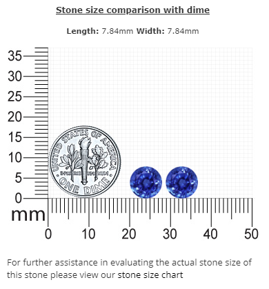 BLUE SAPPHIRE AGL Certified Untreated 5.01 cttw. Round Matched Pair