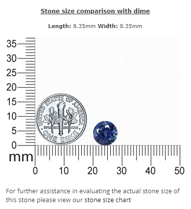 BLUE SAPPHIRE AGL Certified Untreated 3.05 cts. Round