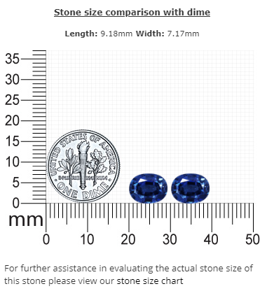 BLUE SAPPHIRE GIA Certified Untreated 4.96 cttw. Oval Matched Pair