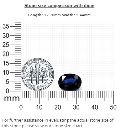 BLUE SAPPHIRE GIA Certified 5.92 cts. Oval
