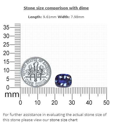 BLUE SAPPHIRE GIA Certified 3.47 cts. Cushion