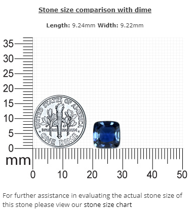 BLUE SAPPHIRE GIA Certified Untreated 4.16 cts. Cushion