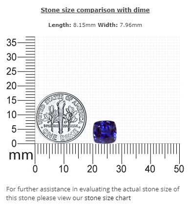 BLUE SAPPHIRE GIA  Certified Untreated 4.00 cts. Cushion