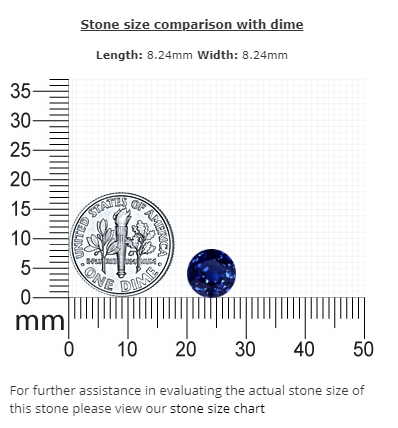 BLUE SAPPHIRE AGL Certified Untreated 2.59 cts.  Round
