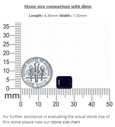 BLUE SAPPHIRE AGL Certified Untreated 2.86 cts. Emerald Cut