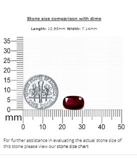 Ruby Oval GIA Certified  Untreated 2.95 cts.
