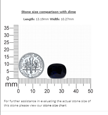 9.01 cts. Blue  Sapphire Cushion GIA Certified Untreated