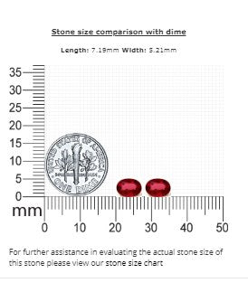 Ruby Oval Matched Pair GIA  Certified Untreated 2.34 cttw.