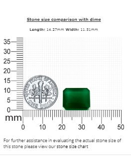 Green Emerald Cut Emerald GIA Certified Untreated 9.87 cts.