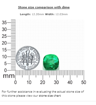 7.59 cts. Emerald Cushion GIA Certified