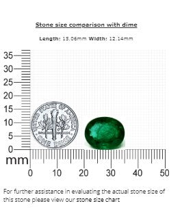Green Emerald Oval GIA Certified 8.89 cts.