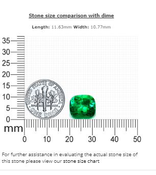 5.97 cts. Emerald Cushion AGL Certified